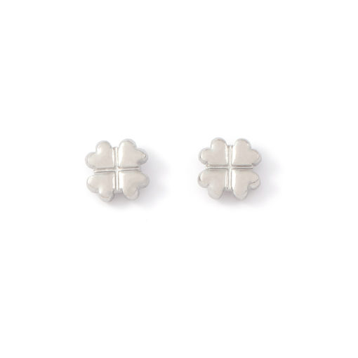 Alexa - Clover Mini Stud Earrings Stainless Steel - Silver