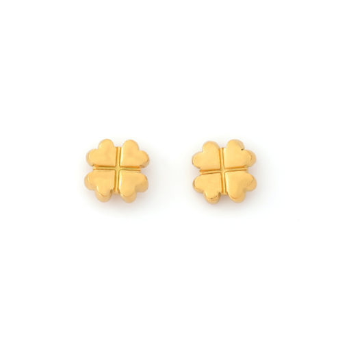Alexa - Clover Mini Stud Earrings Stainless Steel - Gold
