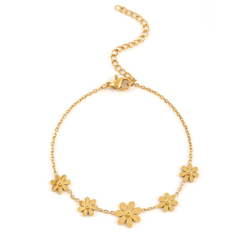 Fay - Flower Chain Bracelet Stainless Steel - Gold