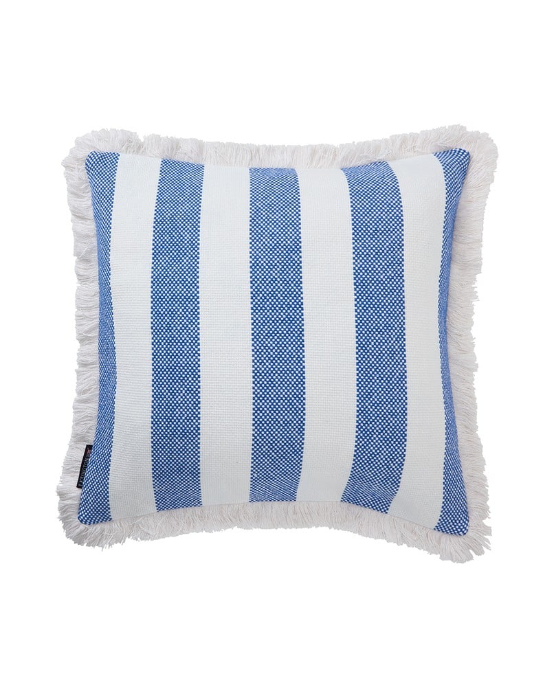 Lexington - Block Striped Cotton Fringe Pillow Cover