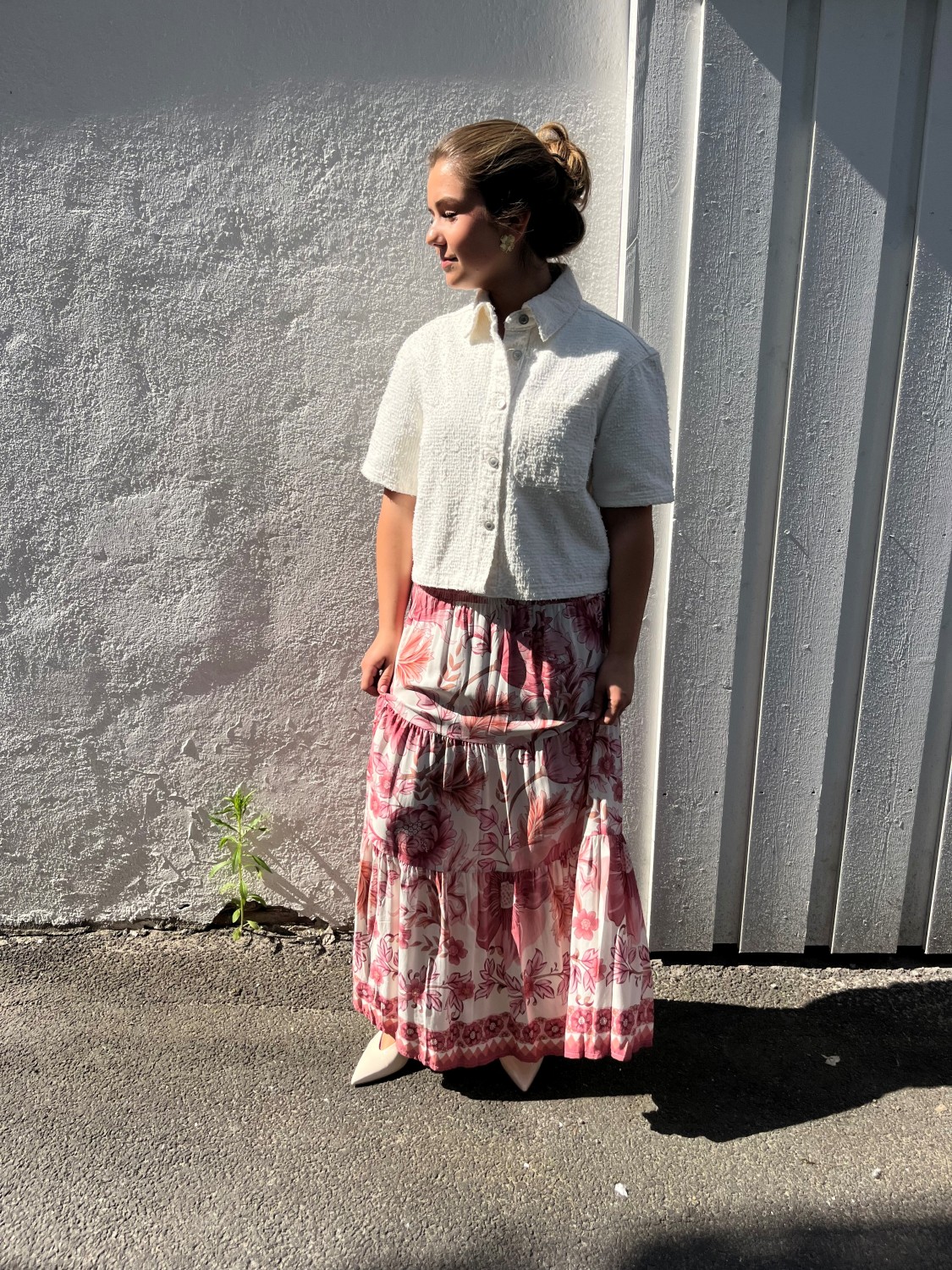 IVY - UTA Oversized Shirt White Punch Needle