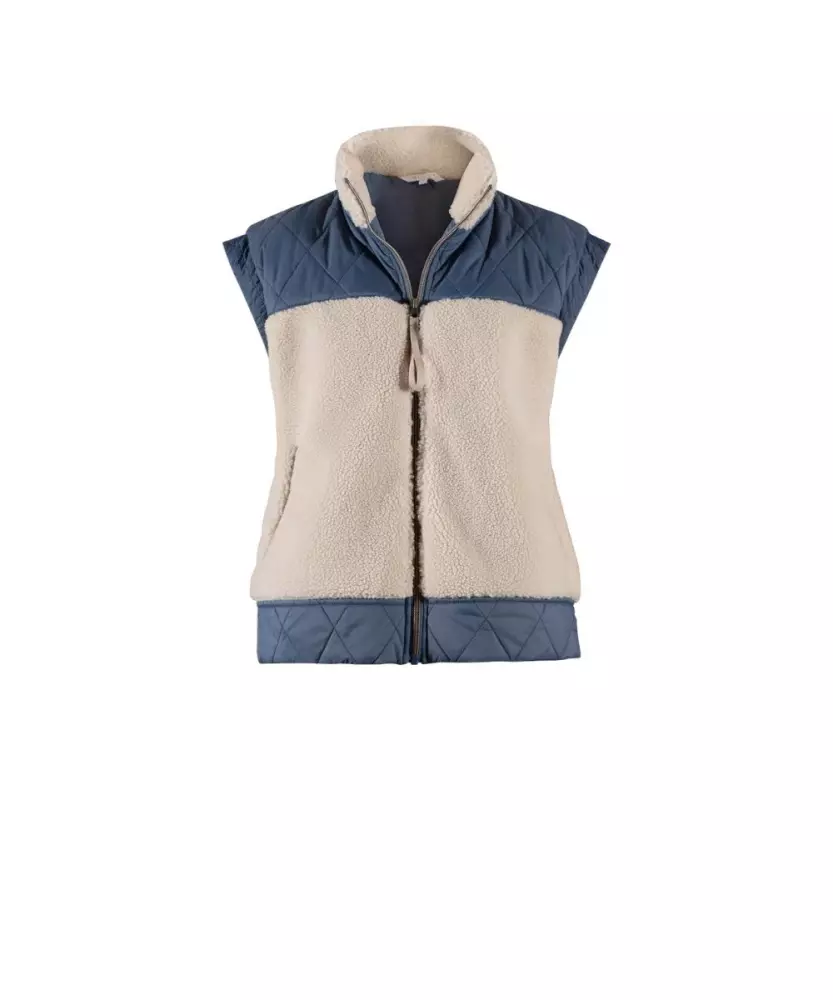 Blue - Faune quilted fleece vest