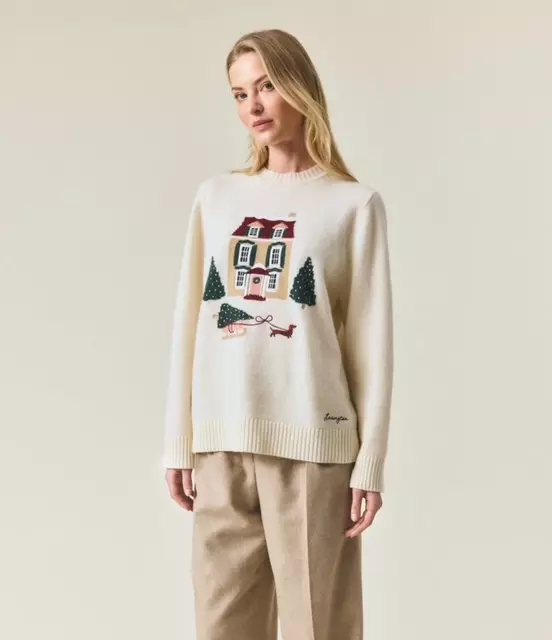 Merino Wool Knitted Holiday Sweater