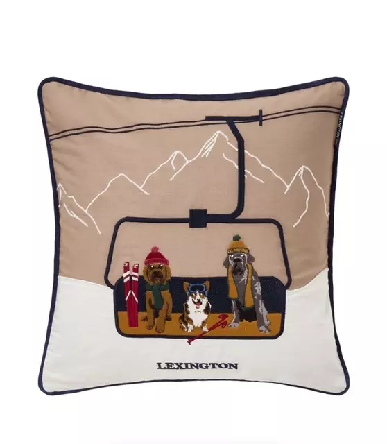 Lexington - Dog Lift Organic Cotton Twill Patch Pillow Cover