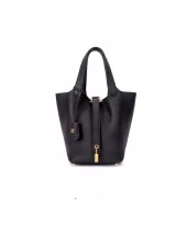 Dark - Leather bucket bag mini