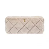 Dark - Faux fur quilted tool pouch