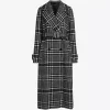 KARL LAGERFELD - Houndstooth long wool-blend coat
