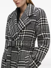KARL LAGERFELD - Houndstooth long wool-blend coat(20693)
