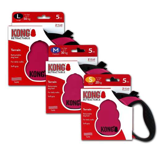 KONG Retractable Leash Terrain Rosa Large