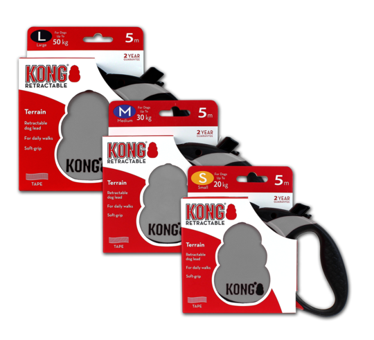 KONG Retractable Leash Terrain Grå XS