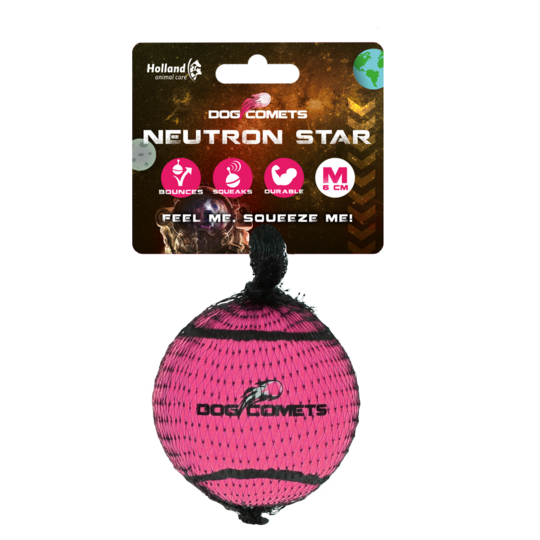 Dog Comets Neutron Star Tennis Ball With Squeaker M Pink