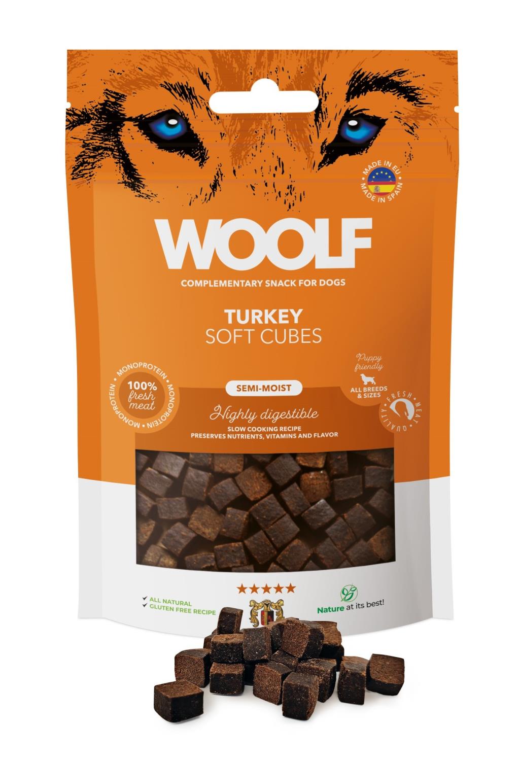 Woolf Soft Cubes Kalkun 100g
