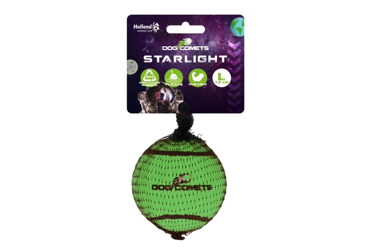Dog Comets Starlight Tennis Ball L Green