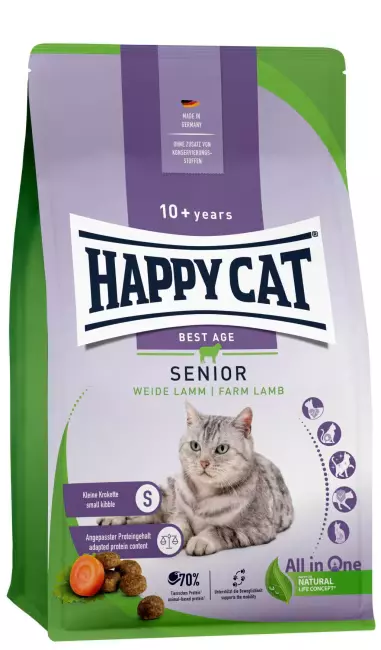 Happy Cat Best Age Senior Lam 1,3 kg – Nyrevennlig Tørrfôr (Lavt Fosfor & Leddstøtte)