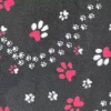 Vetbed Hundeteppe 100x150 cm – Grå med rosa potesti og antiskli