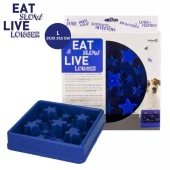 Eat Slow Live Longer Star Stor Blå – Slow feeder hundeskål som forhindrer sluking