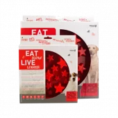 Eat Slow Live Longer Star Stor Rød – Slow feeder hundeskål som forhindrer sluking