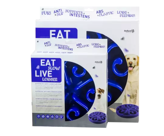 Eat Slow Live Longer Original Stor Blå – Matskål mot sluking 30 cm