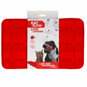 Eat Slow Live Longer Lick Mat Dimensions Flower Rød