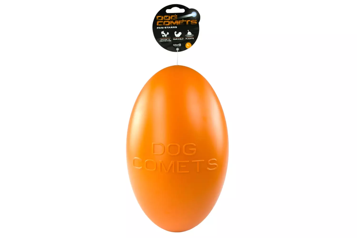 Dog Comets Pan-Stars Large (Oransje) – Ekstremt Slitesterk Kasteleke Flyter (30 cm)