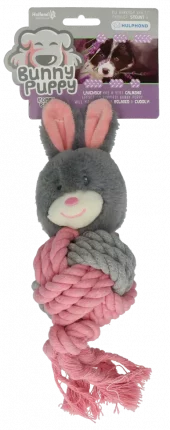Bunny Puppy Tau & Ball Valpeleke | Beroligende Kanin med Lavendel & Tannpleie Bomull