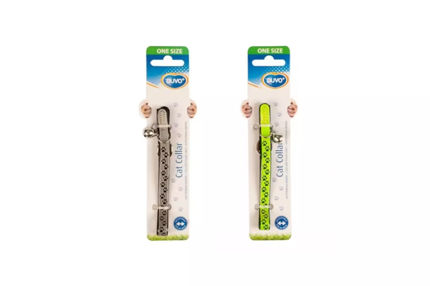 Paws Reflekshalsbånd til katt – Justerbart sikkerhetshalsbånd med potemønster (20-30 cm)