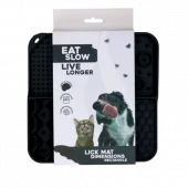 Eat Slow Live Longer Lick Mat Dimensions Rectangle Grå