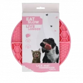 Eat Slow Live Longer Lick Mat Dimensions Circle Rosa – Rund slikkematte med sugekopper