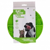 Eat Slow Live Longer Lick Mat Dimensions Circle Grønn – Rund slikkematte med sugekopper