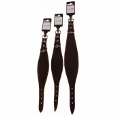 Top Leather Mynde halsbånd, oljet, naglet og sydd, Sort  37cm