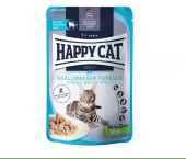 Happy Cat Våtfôr 85g – Kornfri Pouch Ørret (Hud & Pels Støtte)