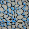 Vetbed Pebbles Hundeteppe 100x150 cm – Blå med steinmønster og antiskli