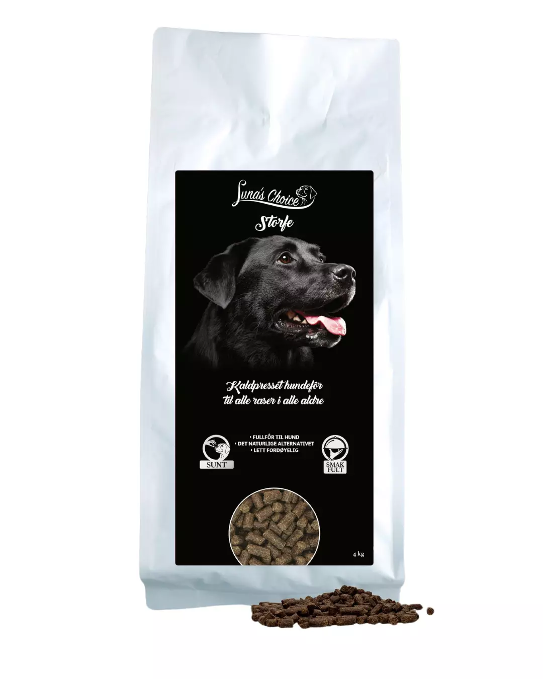 Luna’s Choice Kaldpresset Hundefôr Storfe (4 kg) | Høyt Energiinnhold