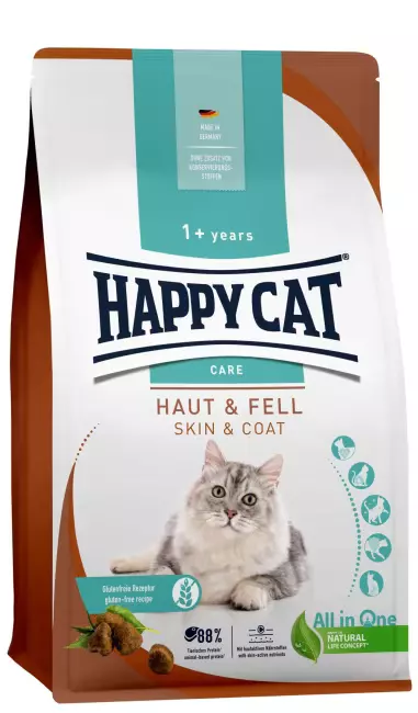 Happy Cat Sensitive Hud & Pels 4 kg – Tørrfôr for Følsom Hud (Biotin & Omega 3/6)