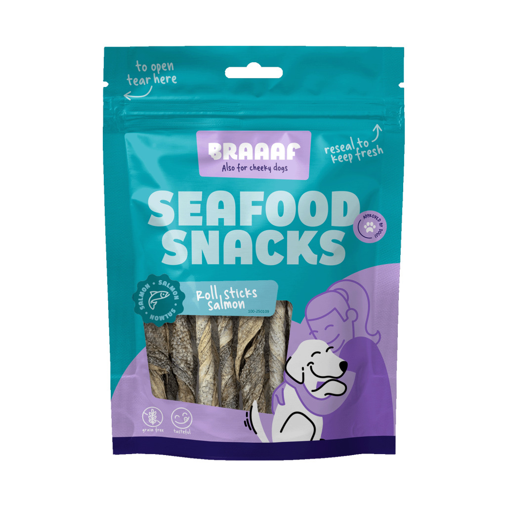 Braaaf Seafood Rollsticks Salmon70g, 12cm