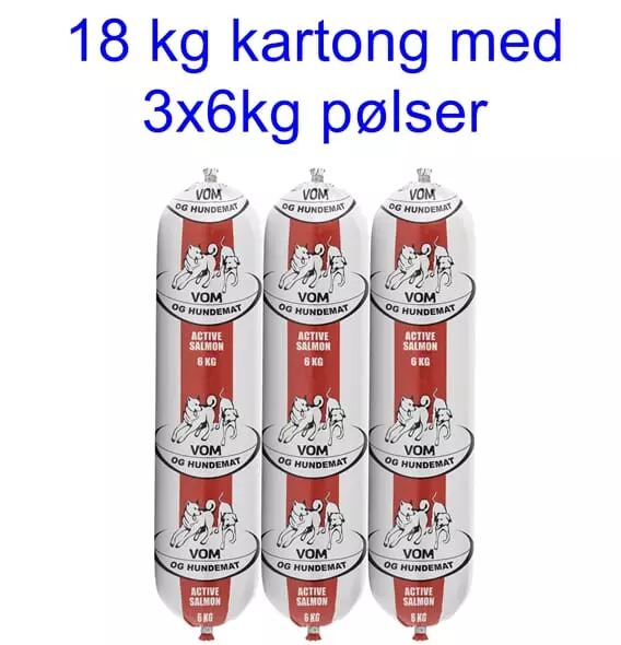 VOM 18 kg Active fullfôr m/Laks (NORSK) (3*6 kg pølser)