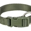 Halsb. Premium 40-65cm 25mm L/XL Olive Green M/Hurtiglås