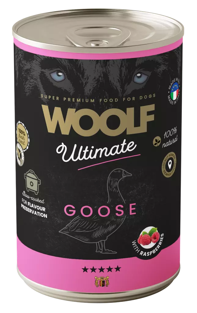 Woolf Boksemat Gås med bringebær 400g