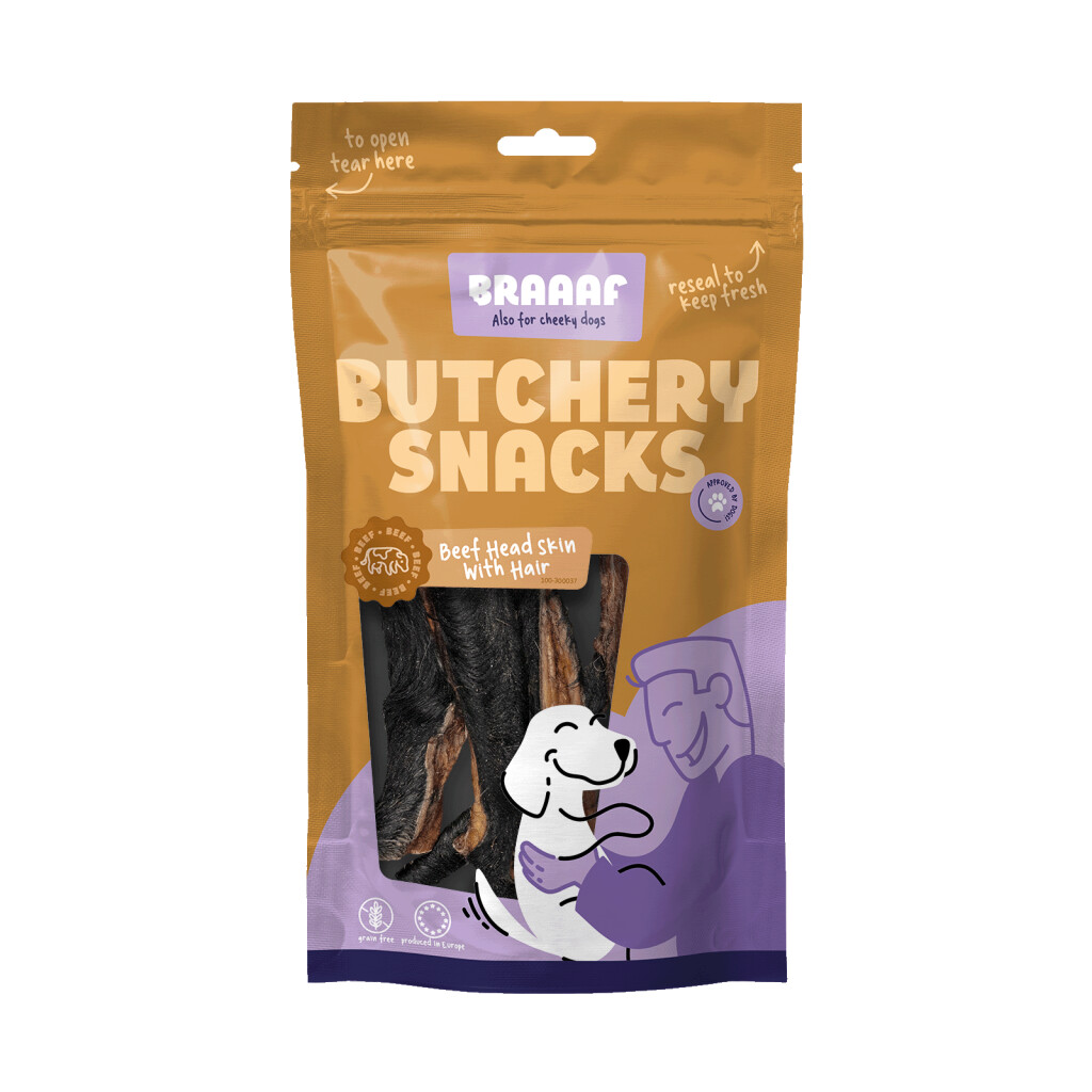 Braaaf Butchery Snacks Beef Head Skin 150 g