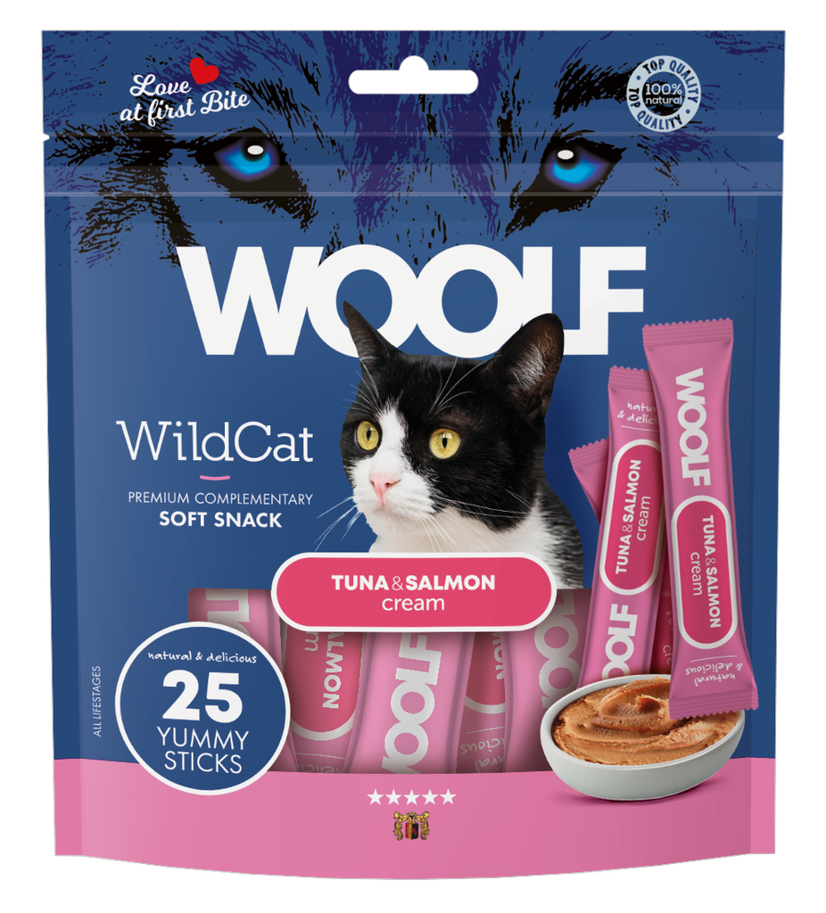 Woolf WildCat Cream – Tuna & Salmon 25pk
