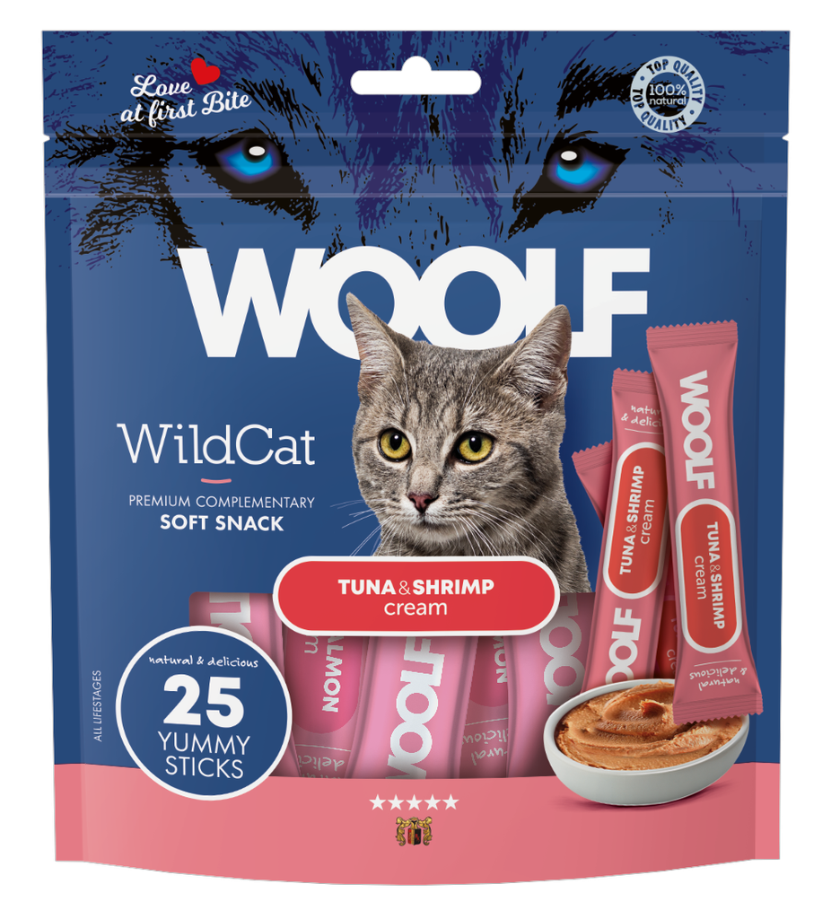 Woolf WildCat Cream – Tuna & Shrimp 25pk