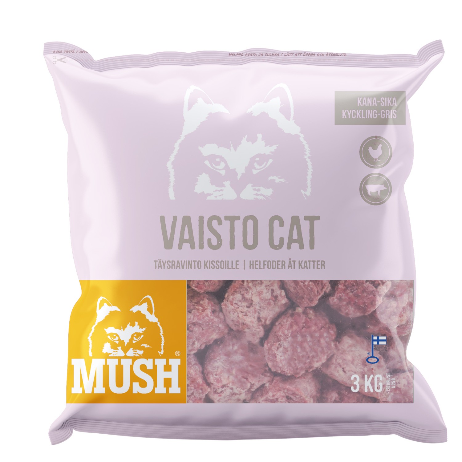 MUSH Vaisto Rosa Katt 3kg