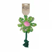 Garden Paws Flower Summer Shrubs S – Robust plysjleke med gjennomgående tau til liten hund