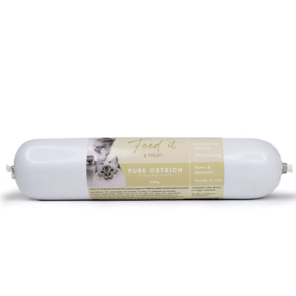 Feed'it & Treat Pure Struts (800g) – Stor Hypoallergen Fôr/Treningspølse