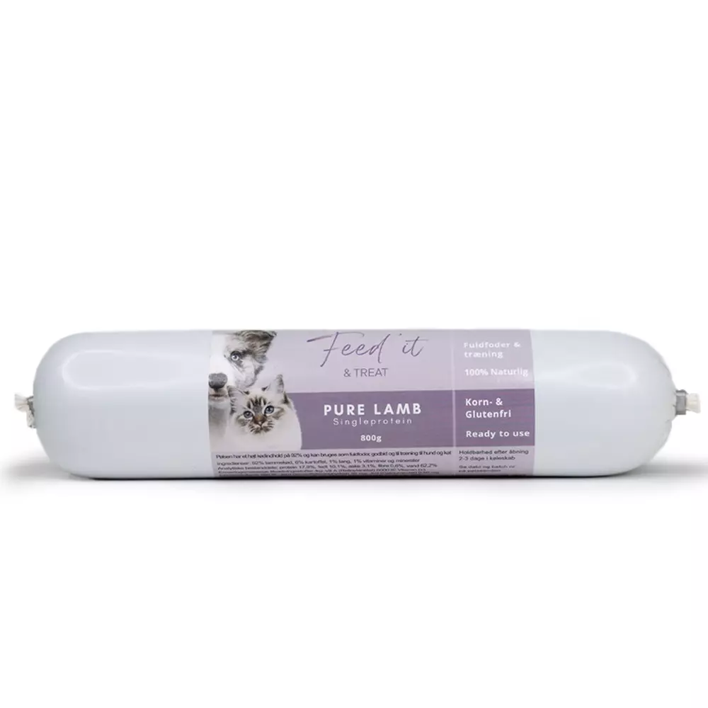 Feed'it & Treat Pure Lam godbitpølse 800g