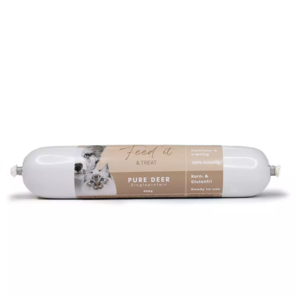 Feed'it & Treat Pure Hjort godbitpølse 400g
