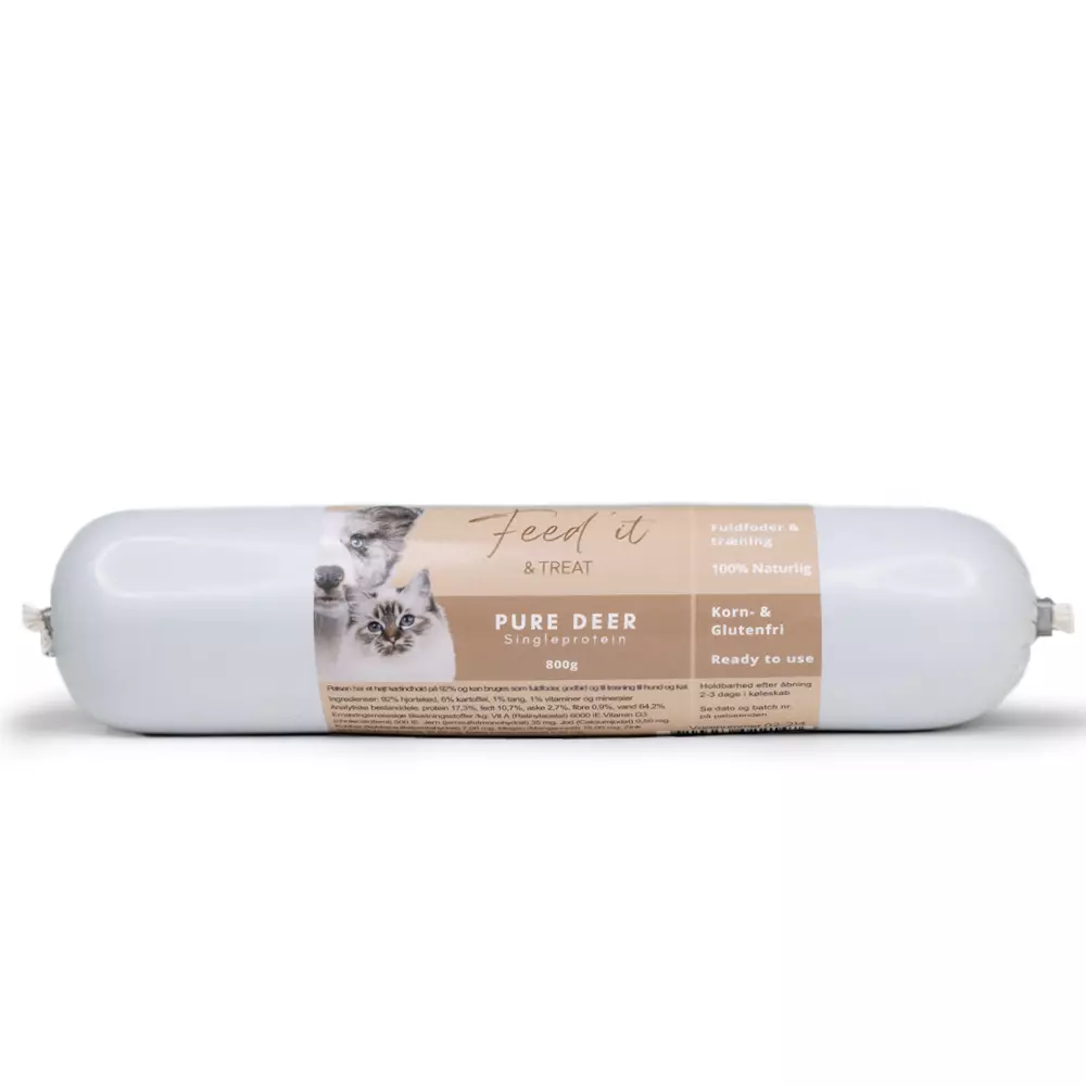 Feed'it & Treat Pure Hjort godbitpølse 800g