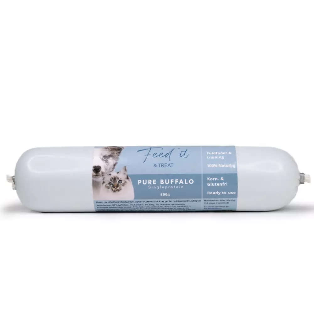 Feed'it & Treat Pure Bøffel godbitpølsel 800g