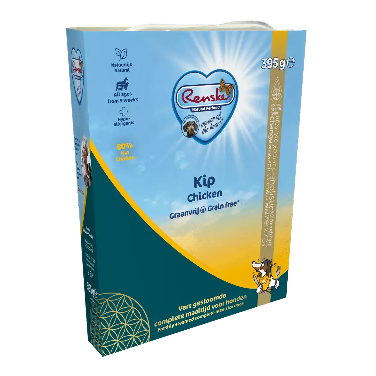 Renske Kornfritt Våtfôr 395g – 80% Fersk Kylling (Leddstøtte)