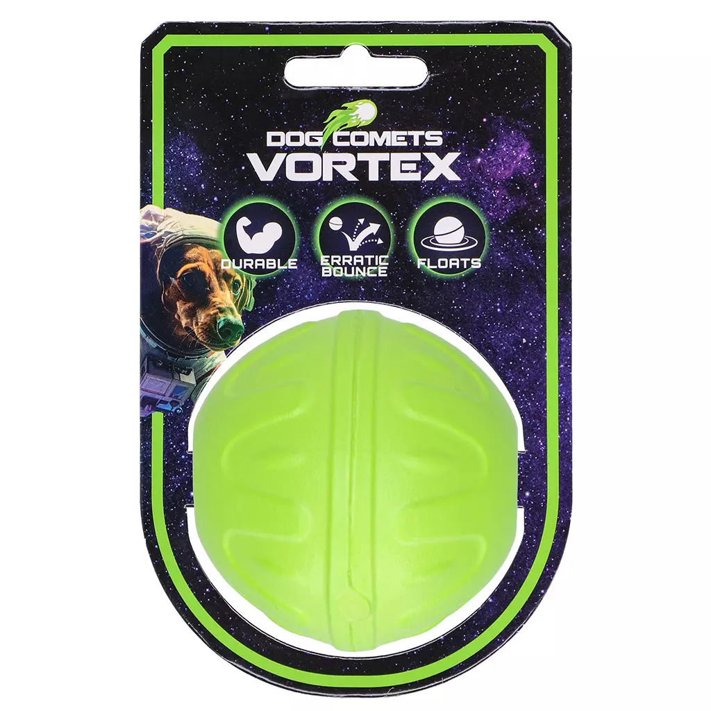 Dog Comets Vortex Ball Grønn – Slitesterk Flyteball med Uberegnelig Sprett